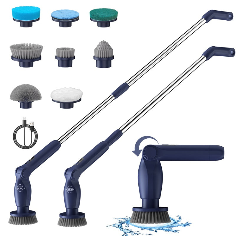Electric Spin Scrubber With 8 Replaceable Brush Heads YMG-818