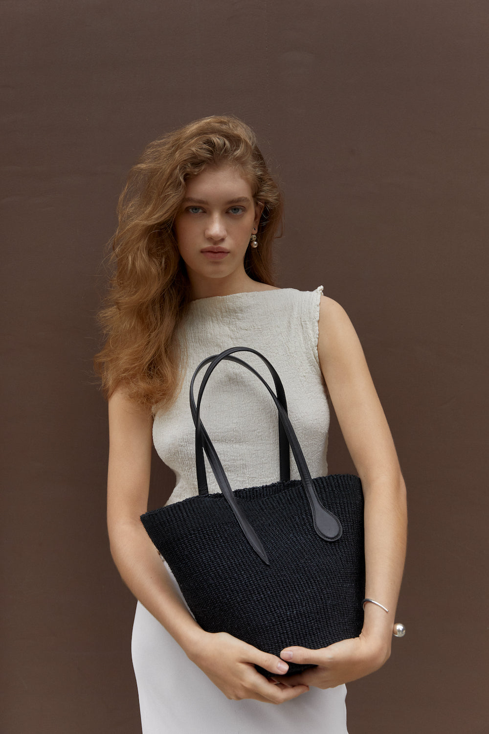 Straw Basket Black