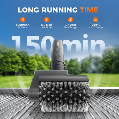 Electric Grill Brush for Outdoor, 2026 Upgraded BBQ Grill Cleaner with 3 Heads, 3-Speed & Angle Adjust Cordless Rotary Grill Brush, 150 Mins Runtime Grill Cleaning Brush for Barbecue Grates