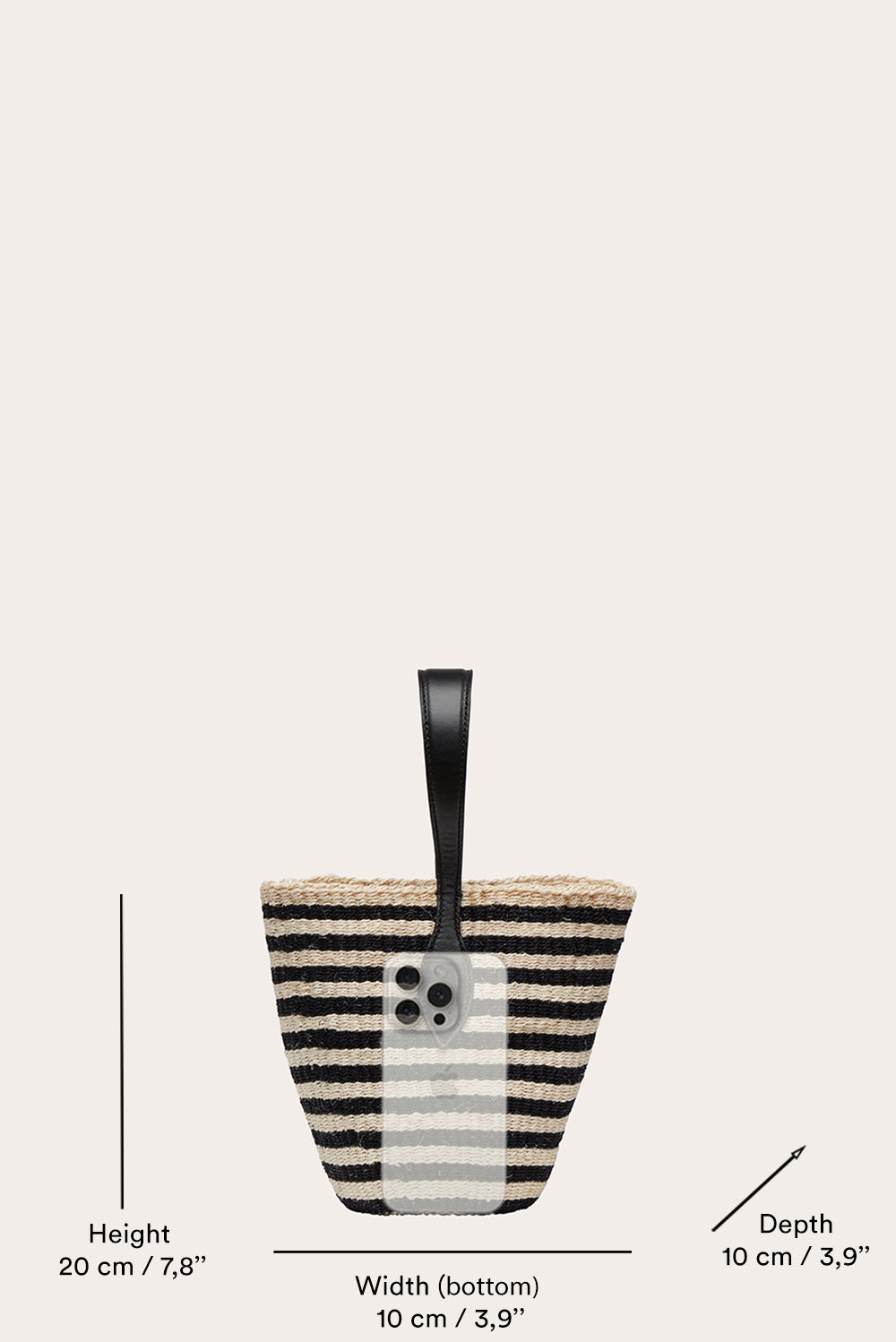 Single Handle Basket Black and Cream